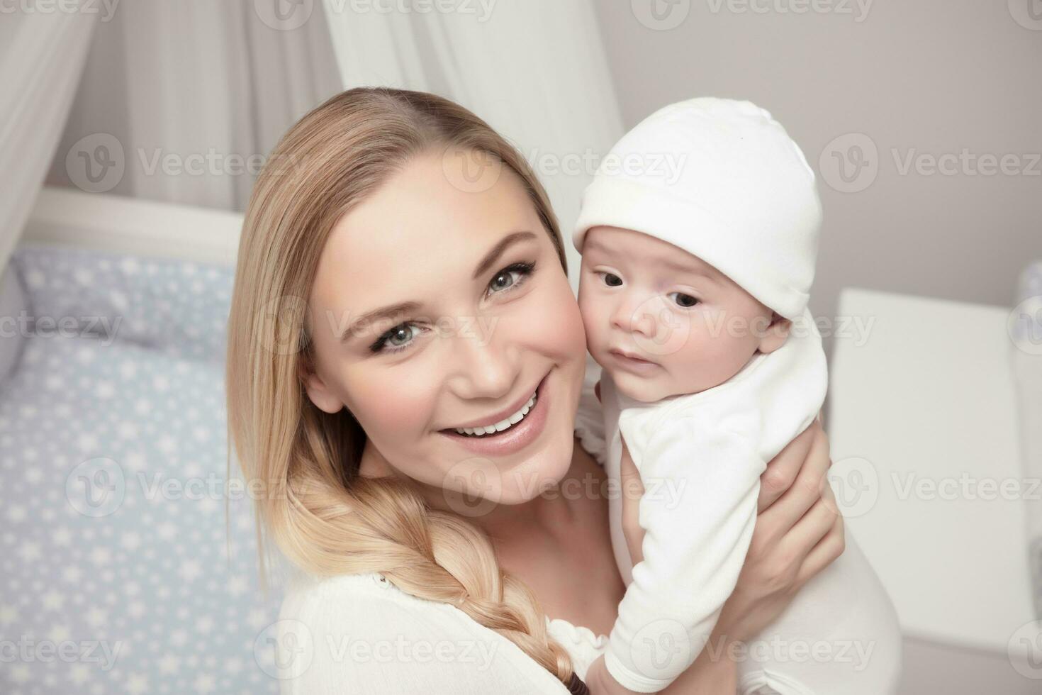 Happy family at home photo