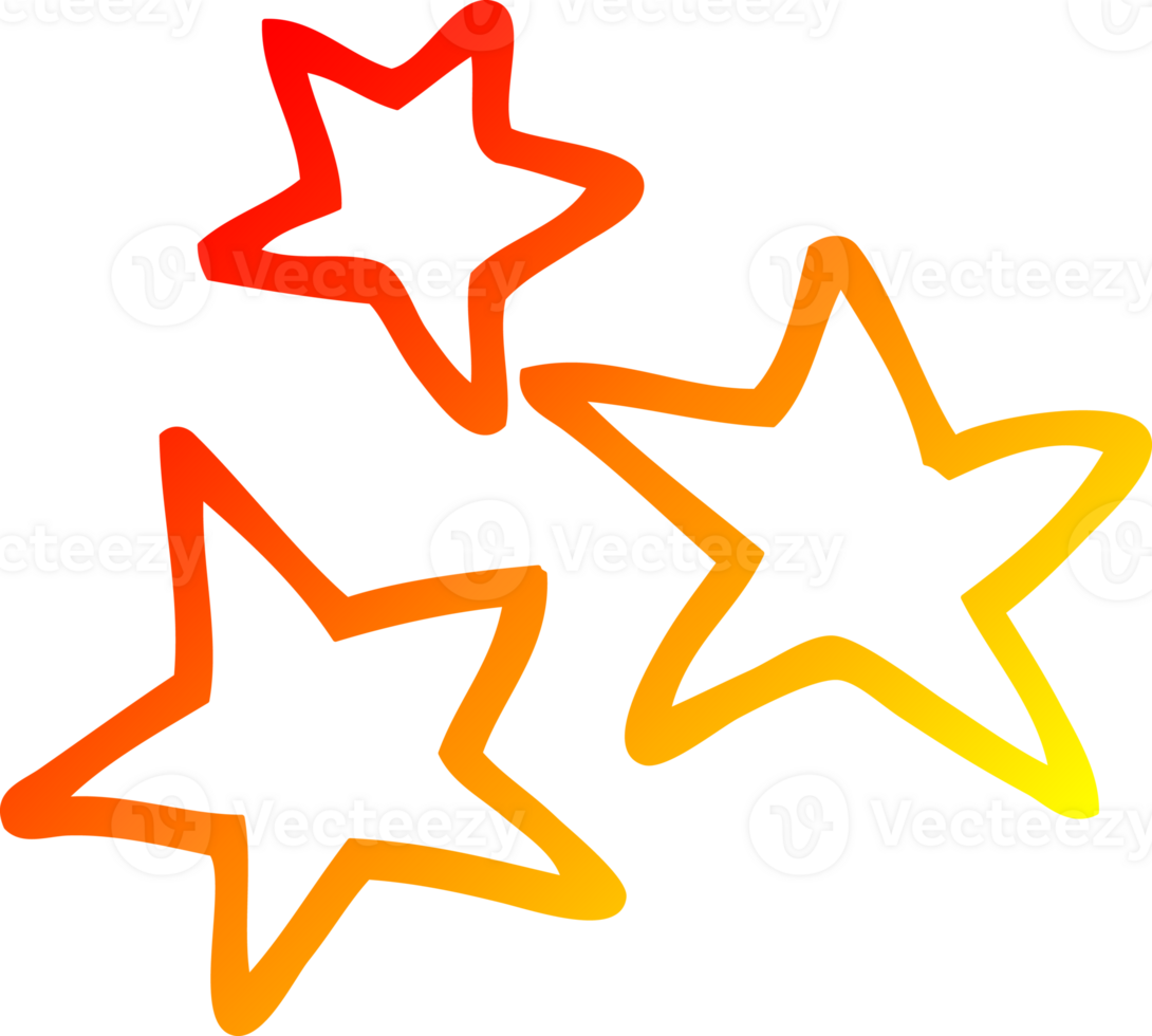 warm gradient line drawing cartoon star png