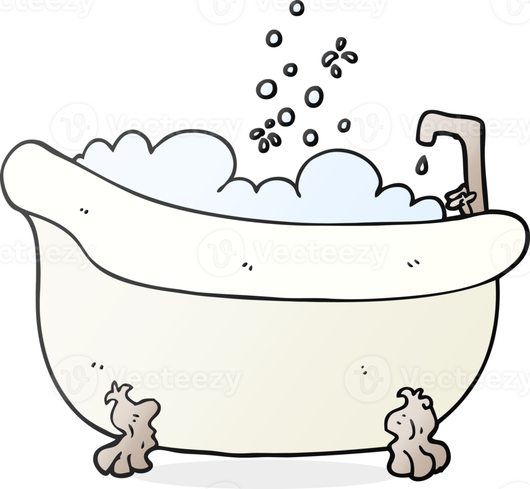 cartoon bath full of water png