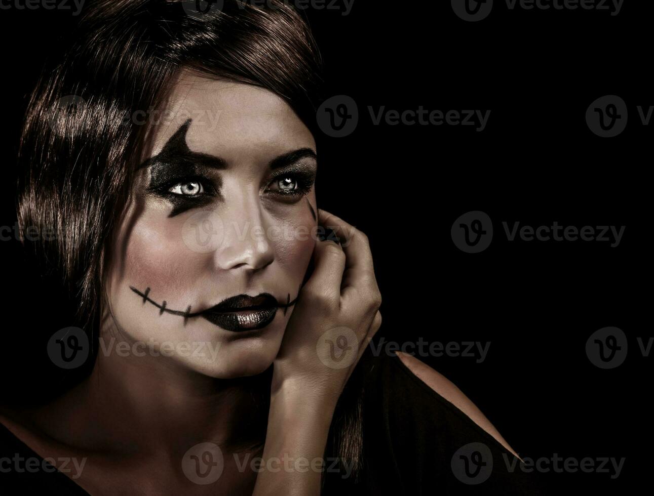 Aggresive Halloween makeup photo