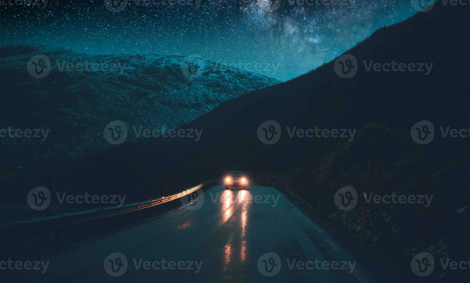 Norway adventures, nighttime road trip photo