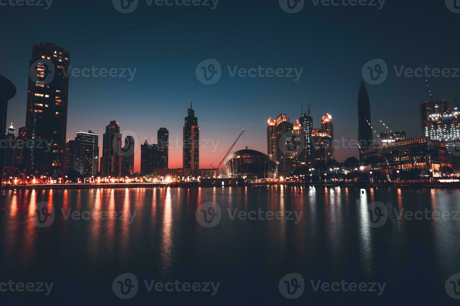 Dubai downtown at night photo