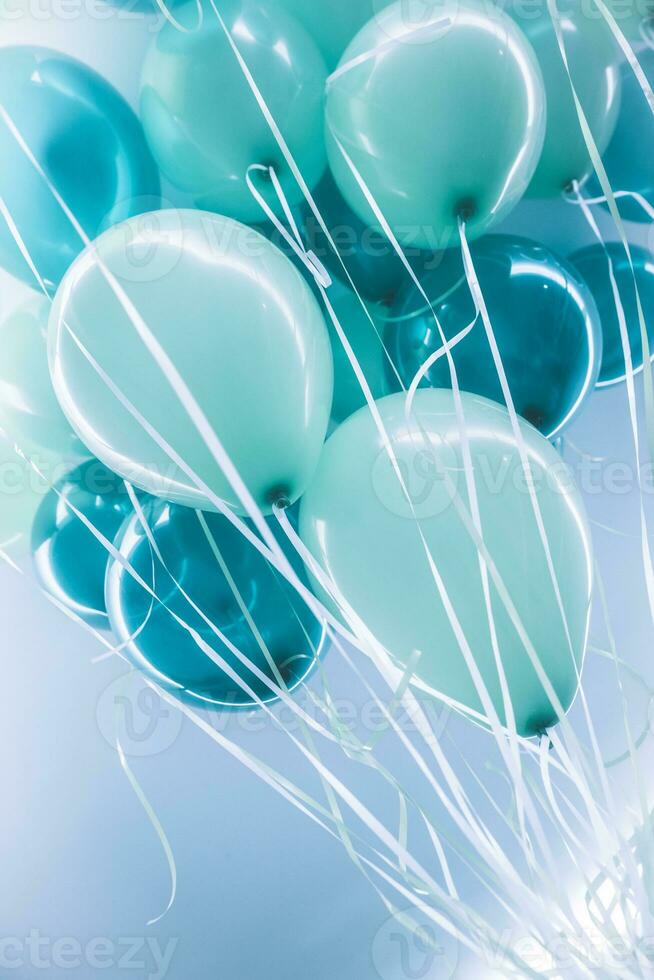 Blue air ballons background photo