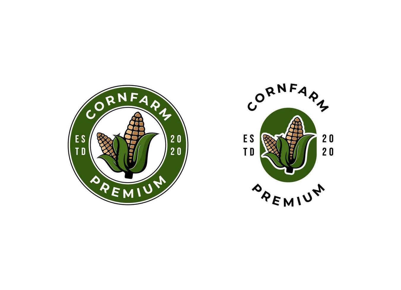 Corn farm logo design. Agriculture corn logo stamp. vector