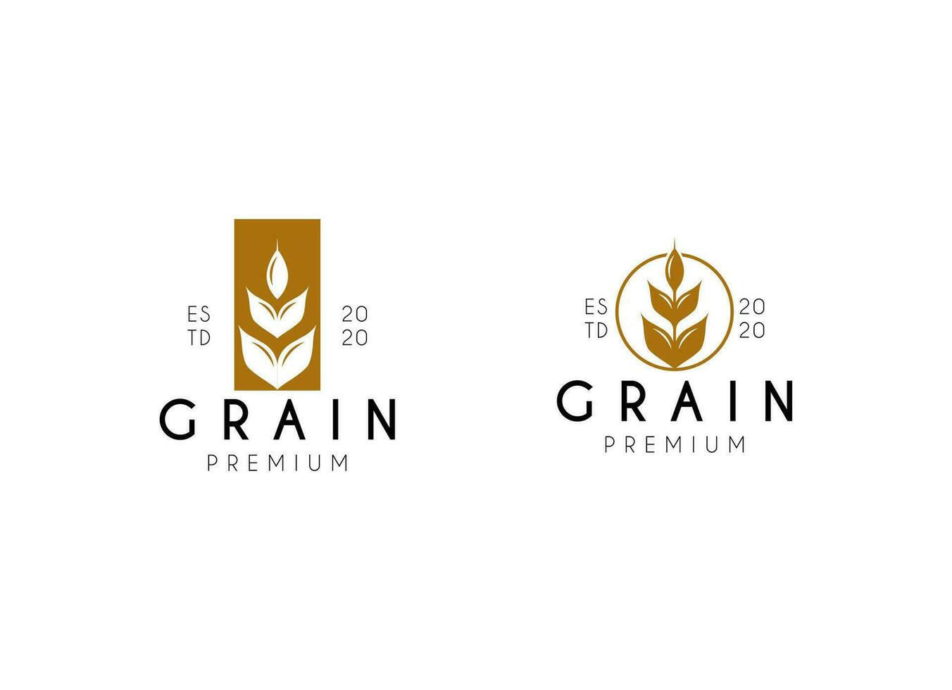 Simple and minimalist grain or wheat logo design. Brewery logo vector