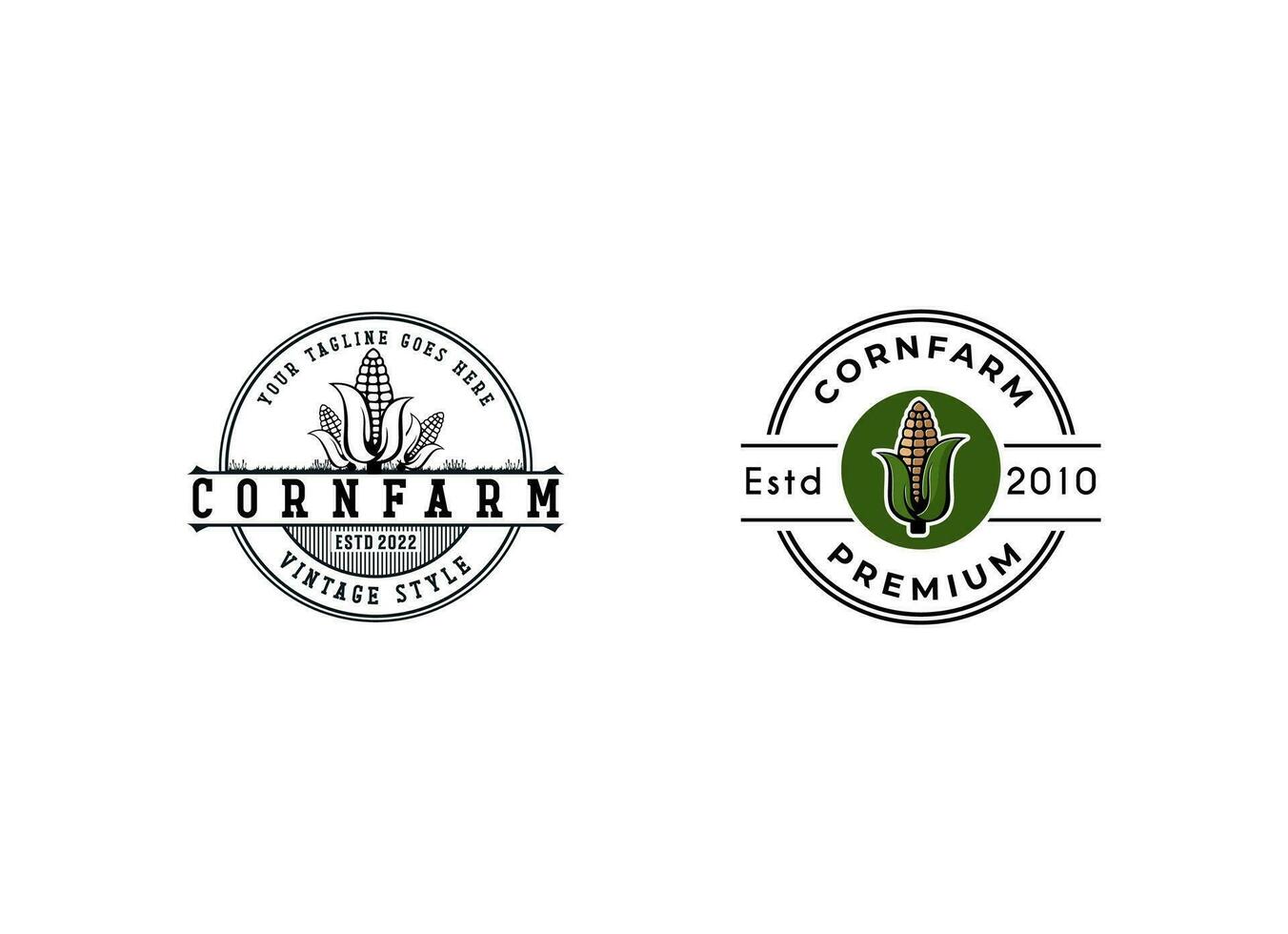 Corn farm logo design. Agriculture corn logo stamp. vector