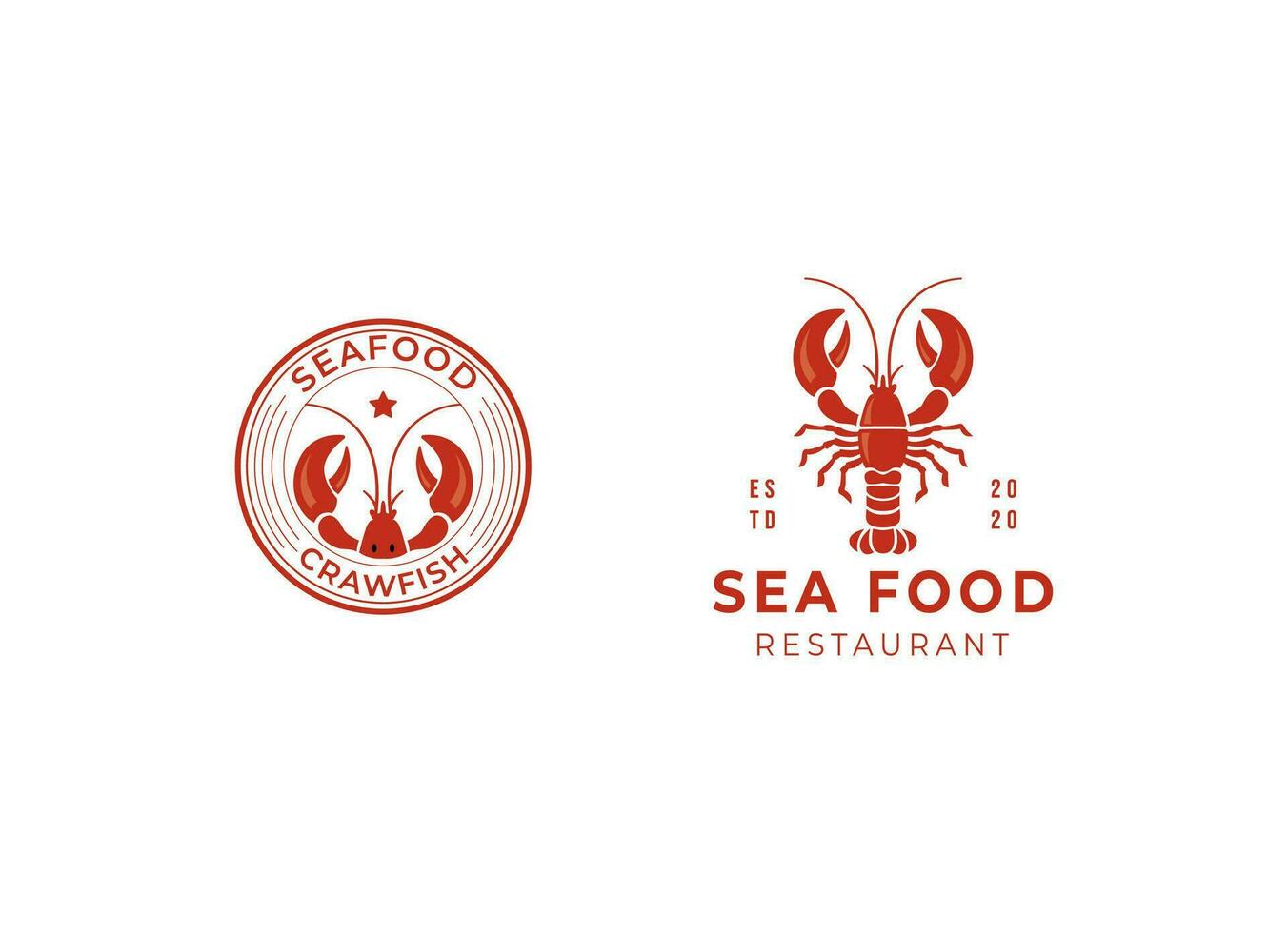 Crayfish Prawn Shrimp Lobster Claw Seafood Logo Design Inspiration vector