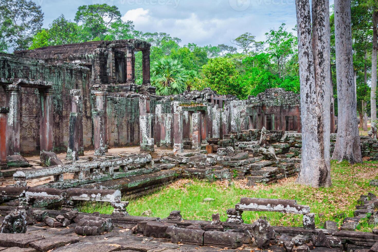 Angkor Thom Cambodia. Bayon khmer temple on Angkor Wat historical place photo