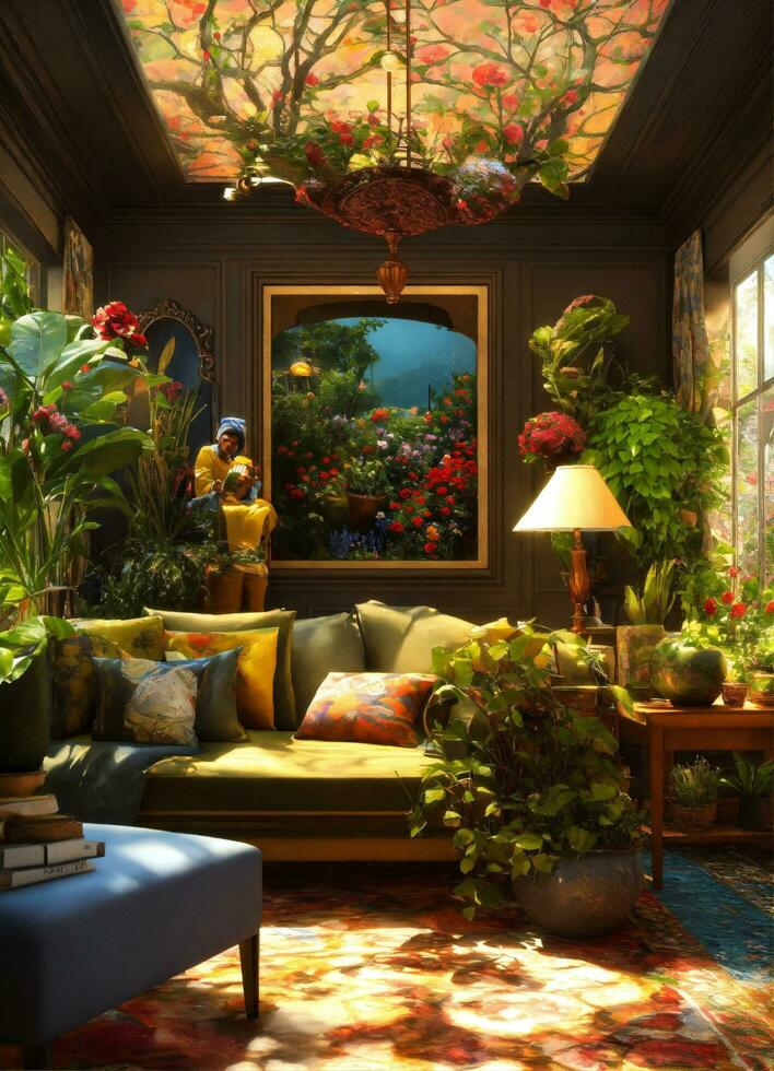 AI generated Balcony with elegant furniture decoration modern apartment generative ai photo