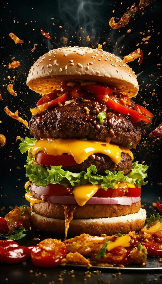 AI generated photo burger hamburger cheeseburger generator by Ai