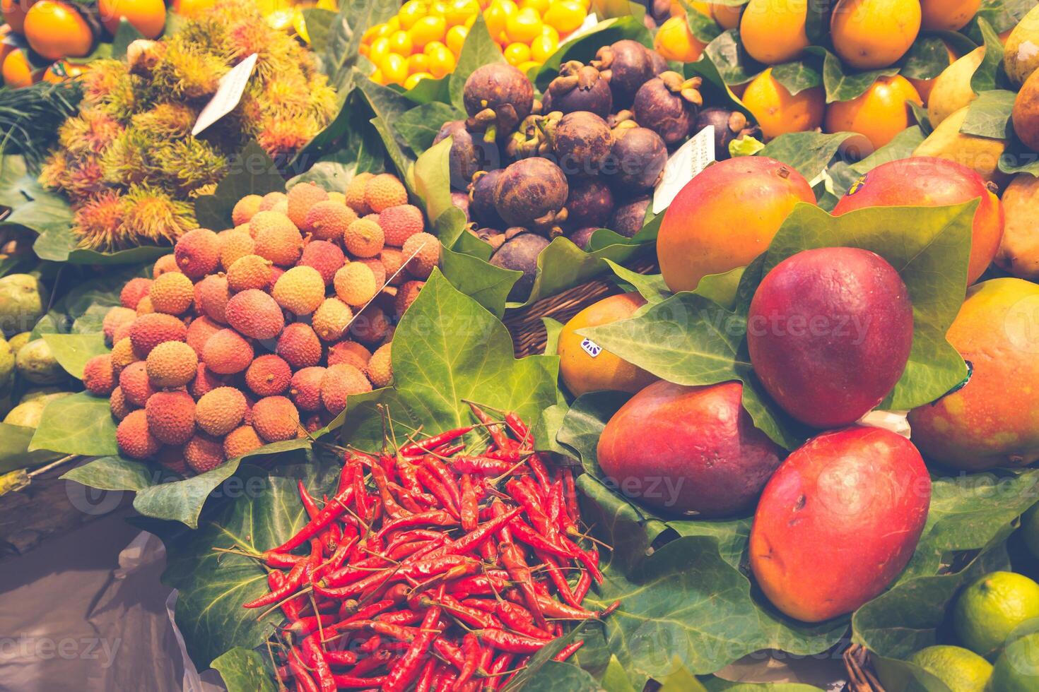 Barcelona, La Boqueria A covered market for fish, meat, vegetables, fruits and foods of all kinds photo