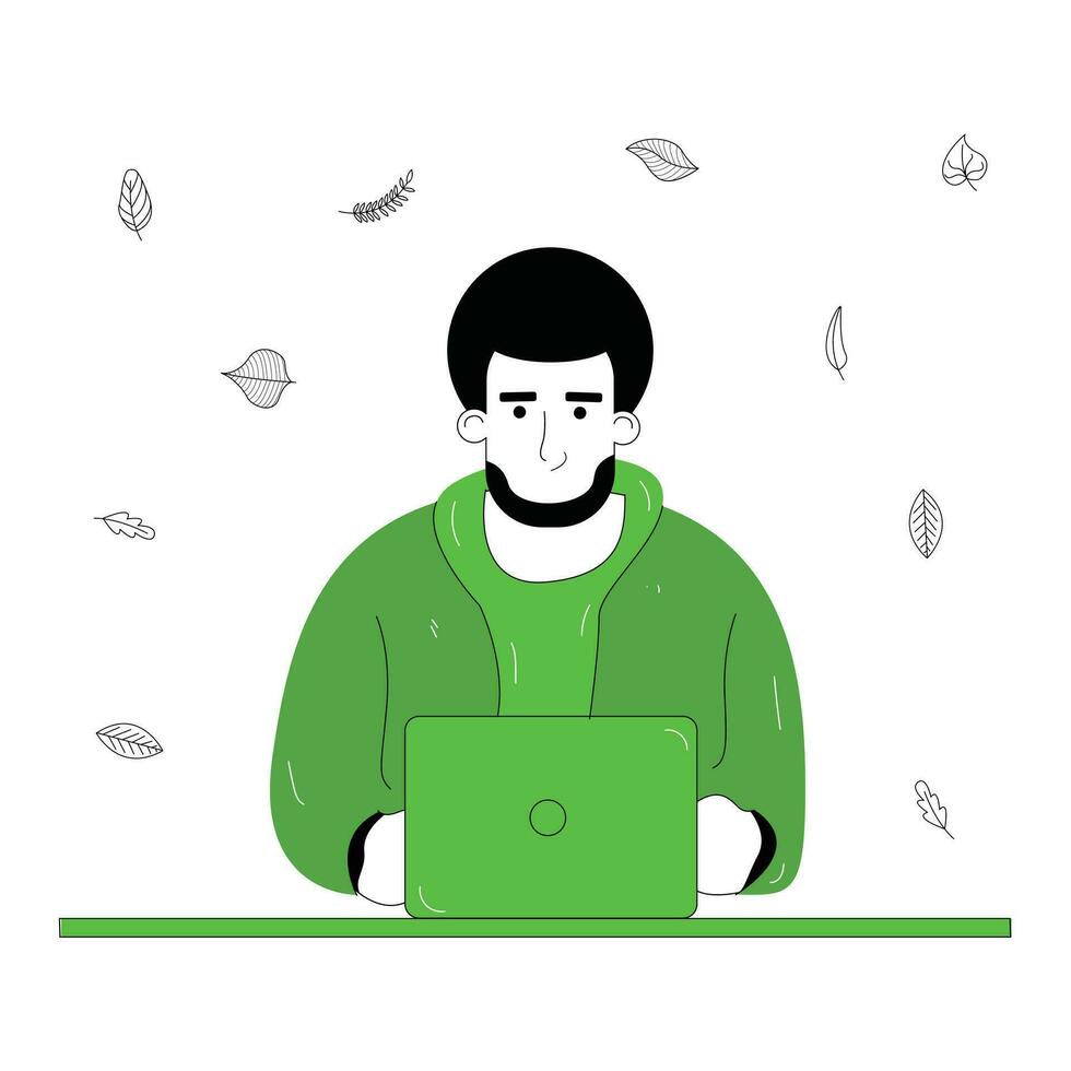 Flat Illustration Of A Content Creation Worker Looking For Content flat-illustration-of-a-content-creation-worker-looking-for-content