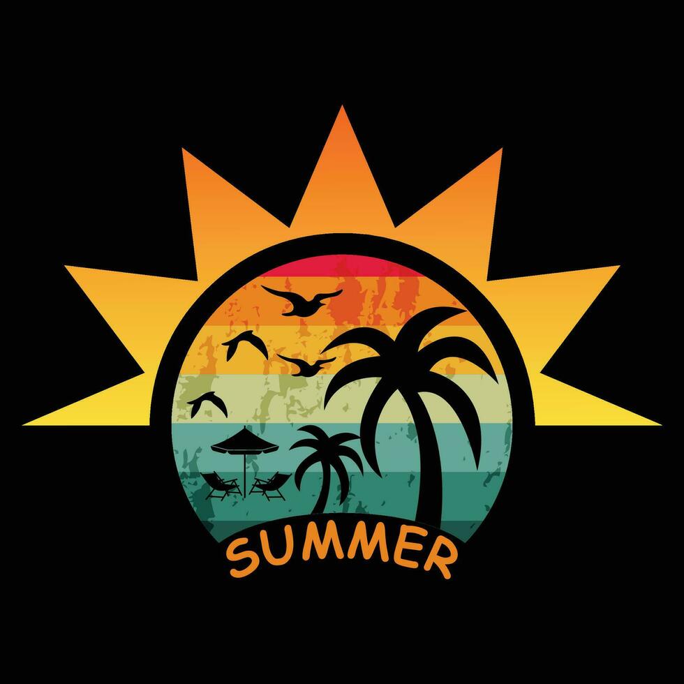 Summer tshirt design vector