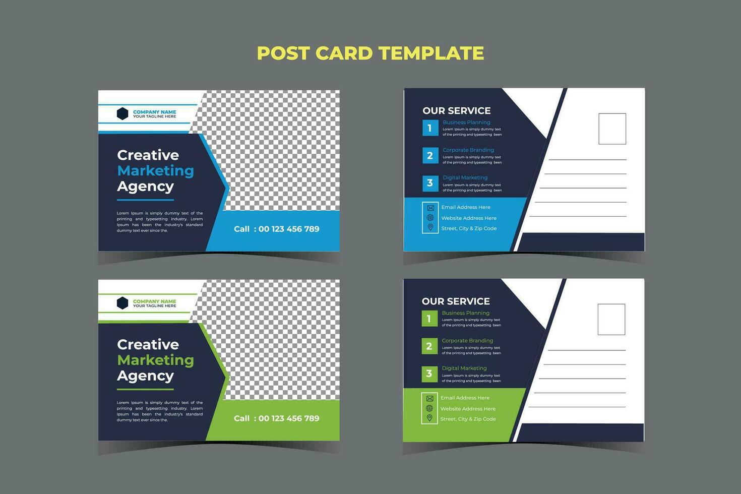 Business Post card Template Design vector