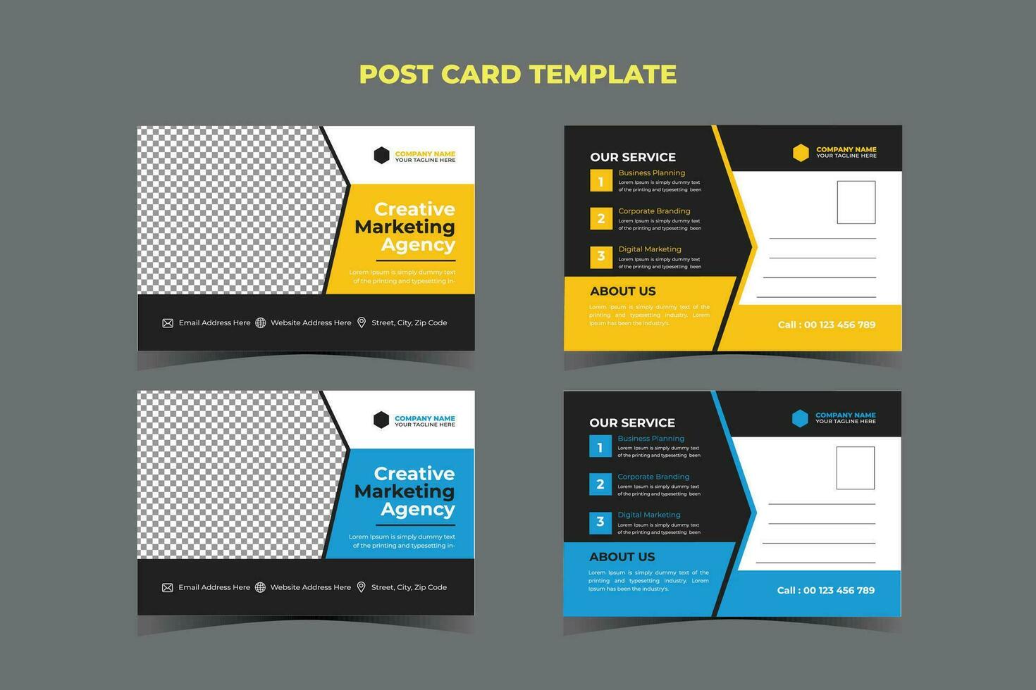Business Post card Template Design vector