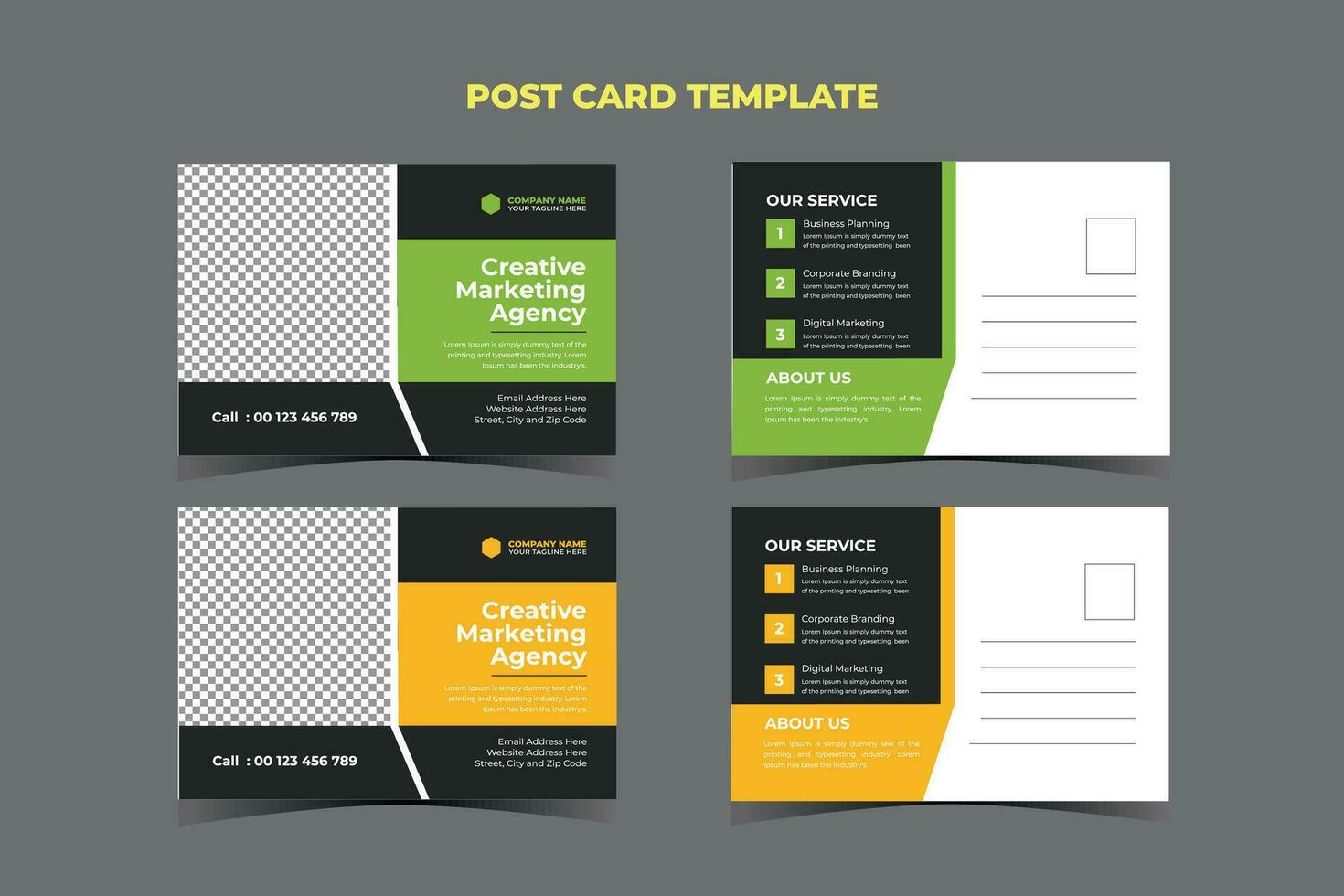 Business Post card Template Design vector