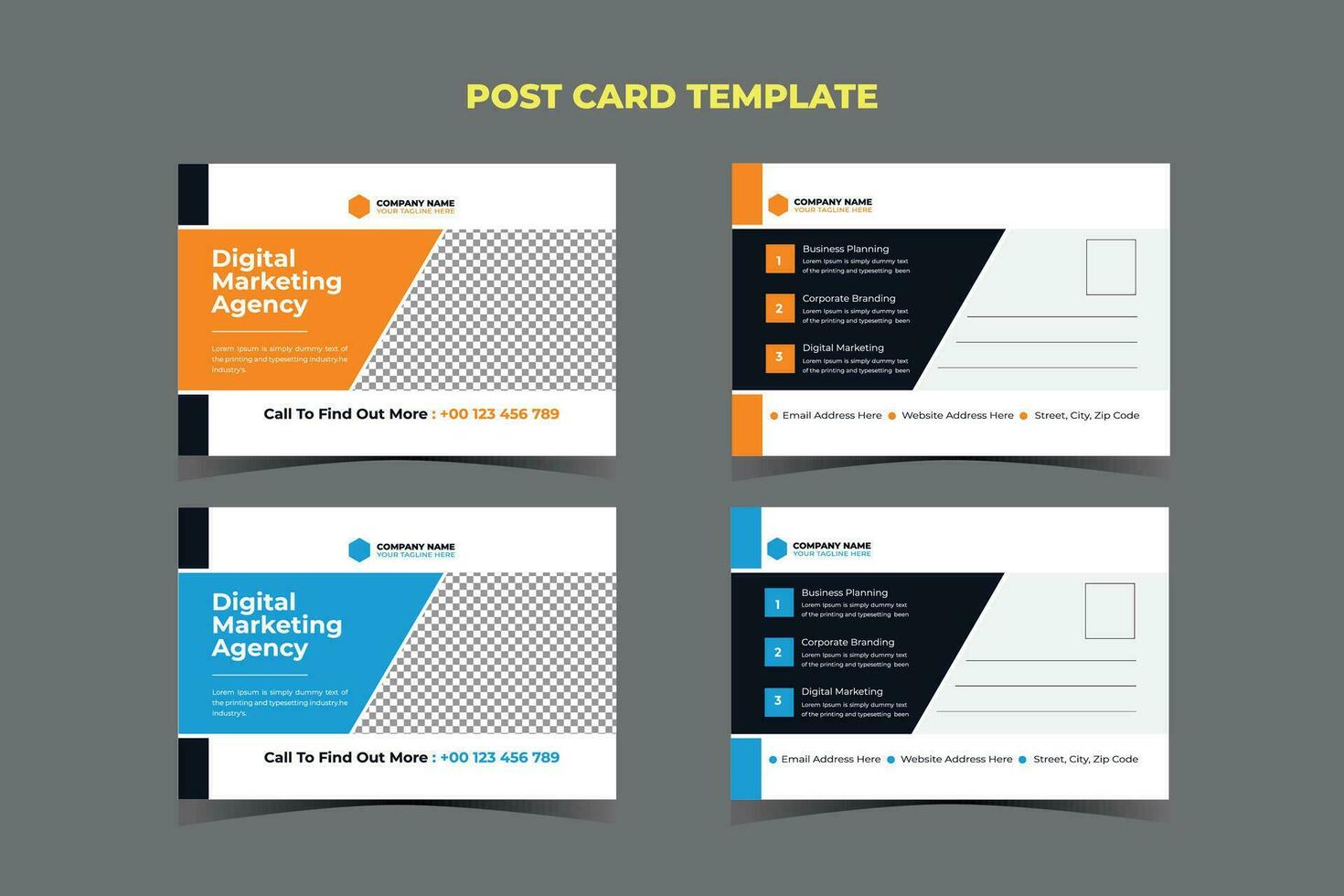 Business Post card Template Design vector