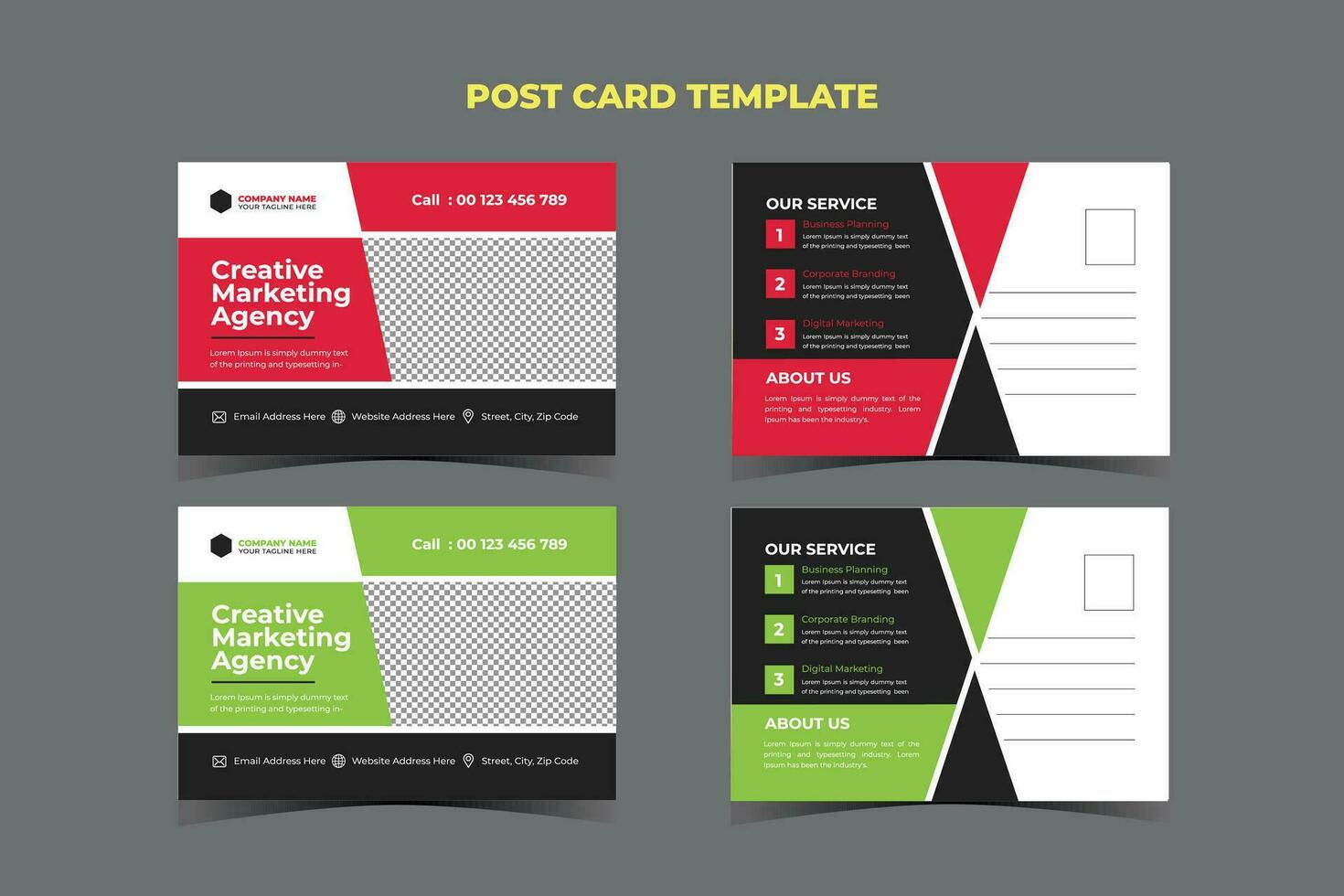 Corporate Post card Template Design vector