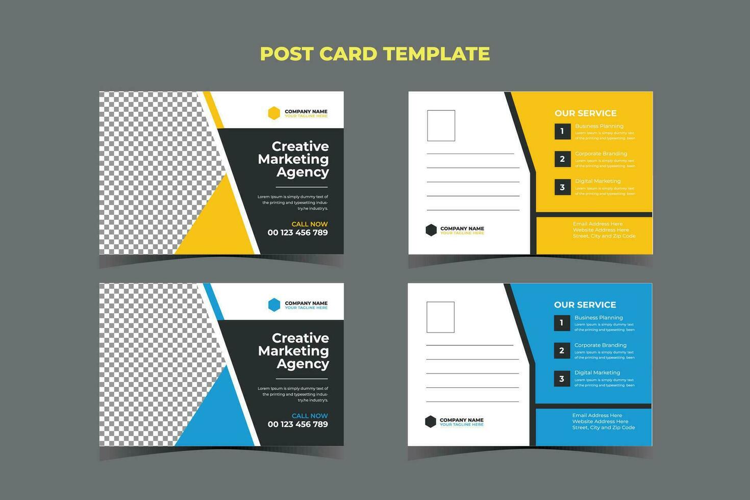Business Post card Template Design vector