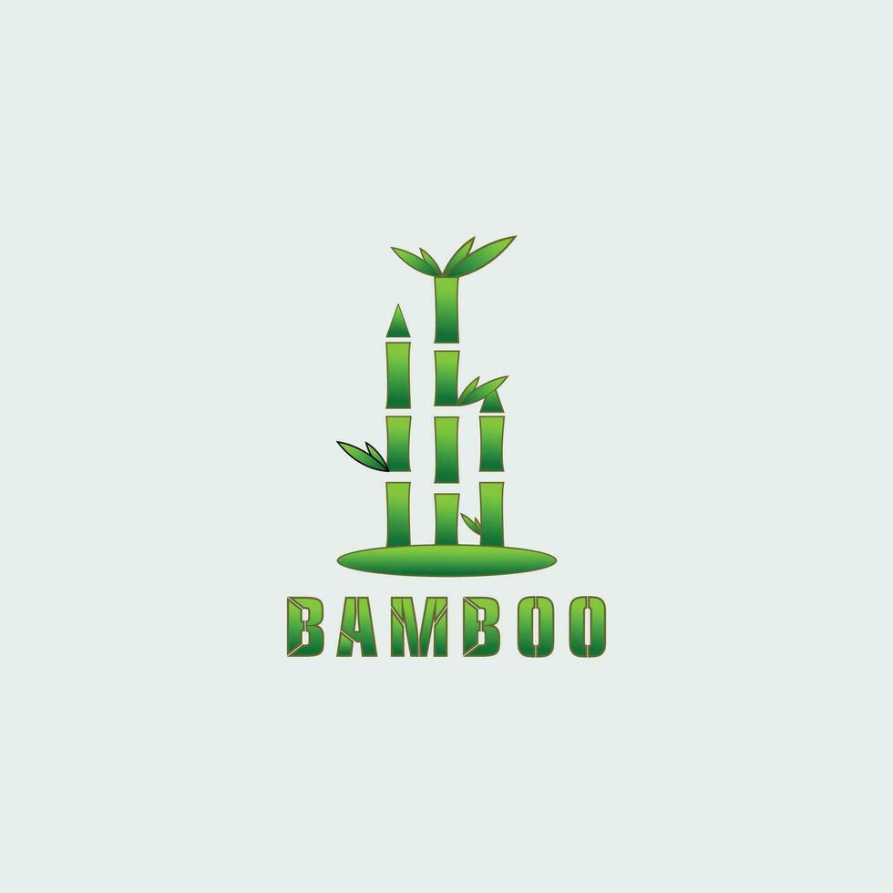 bambú logo icono diseño vector