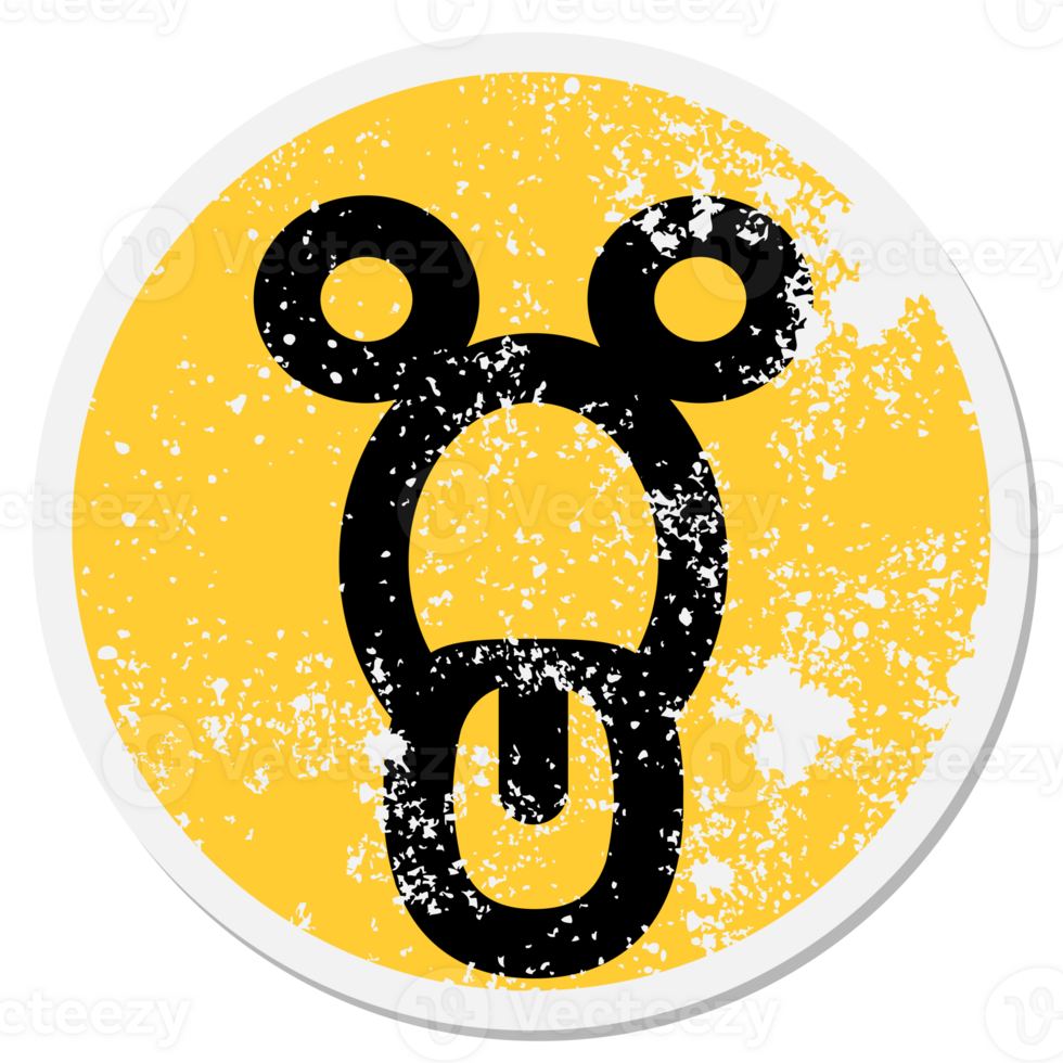 staring nauseous face circular sticker 36458402 PNG