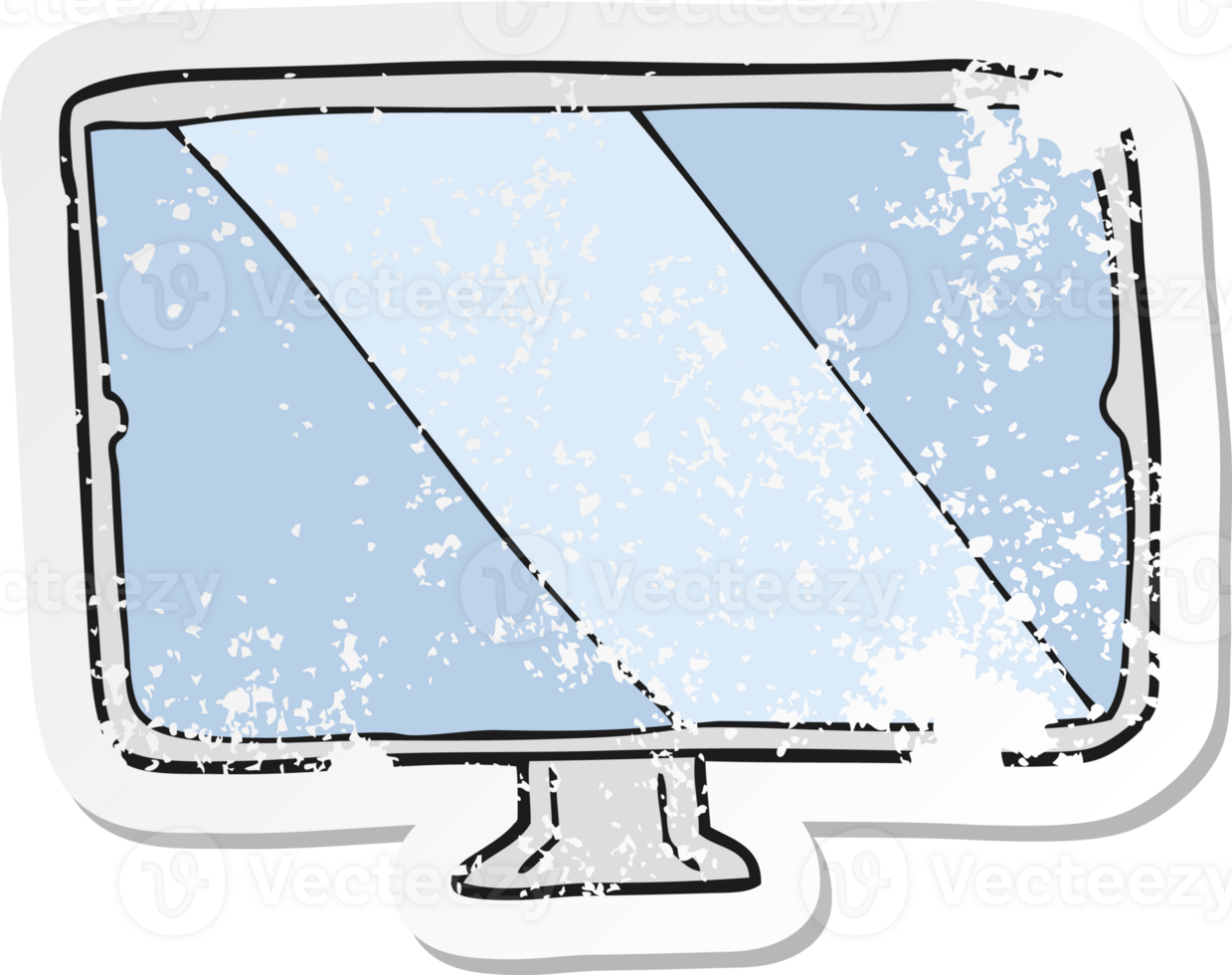 retro distressed sticker of a cartoon screen png
