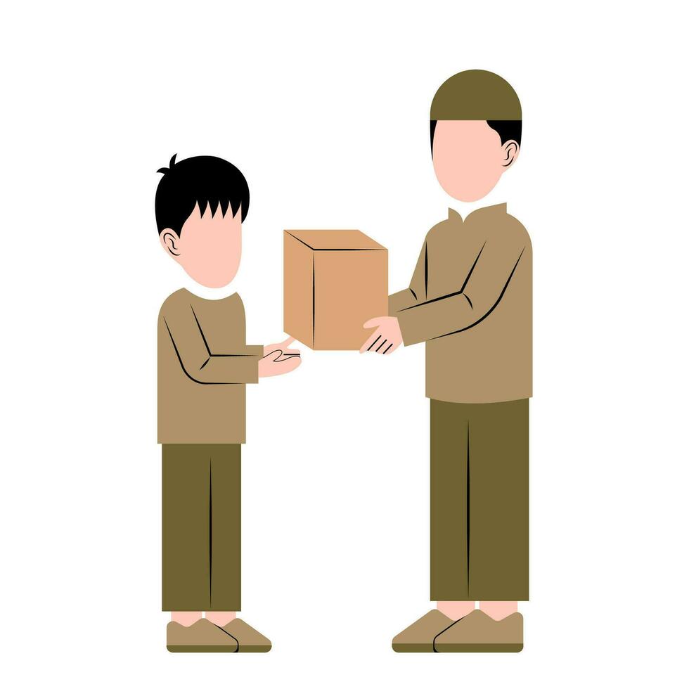 Illustration Of Muslim Giving Zakat vector