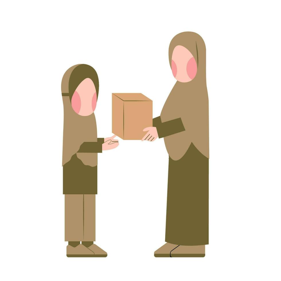 Illustration Of Muslim Giving Zakat vector