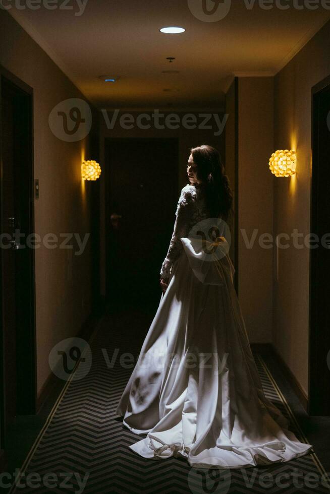 perfect wedding dress on the wedding day photo