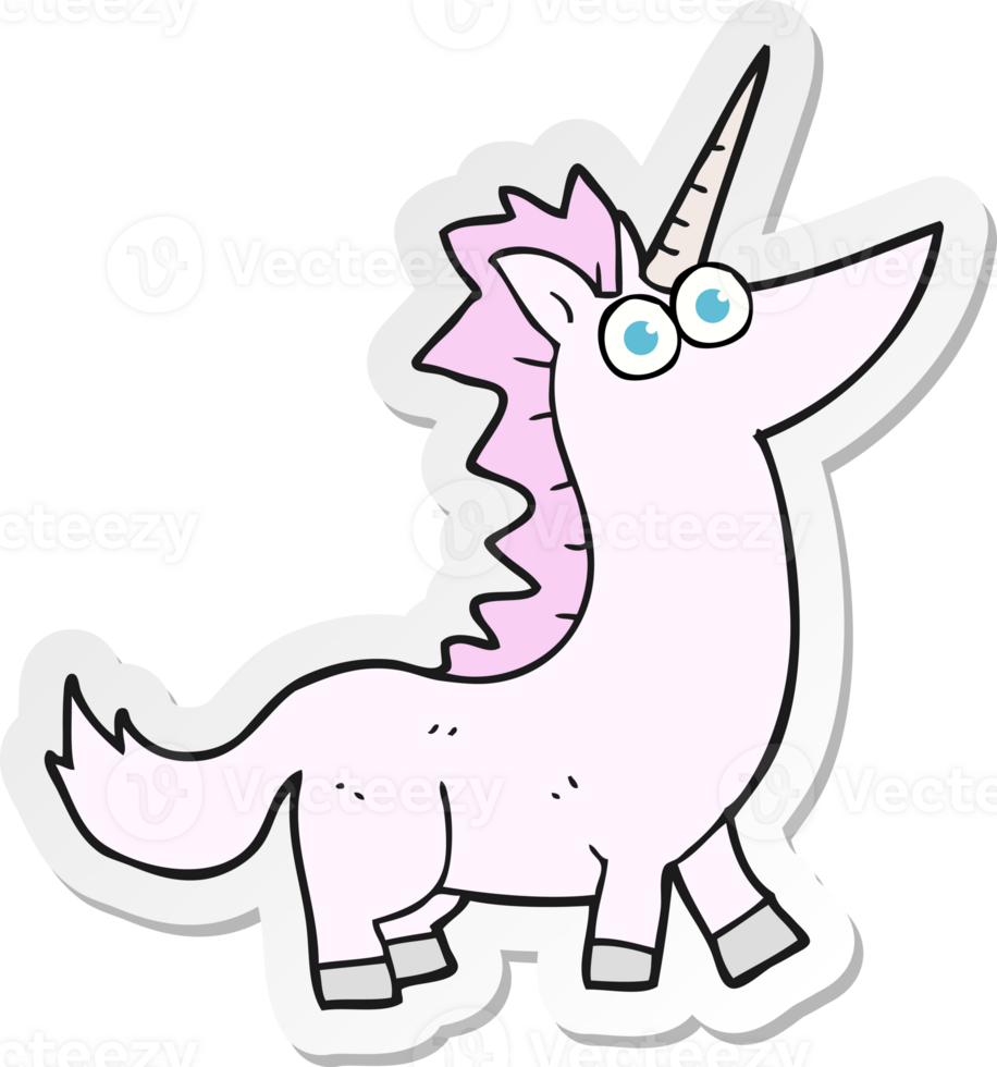 sticker of a cartoon unicorn png