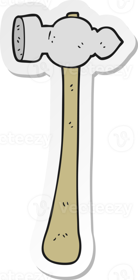 sticker of a cartoon hammer png