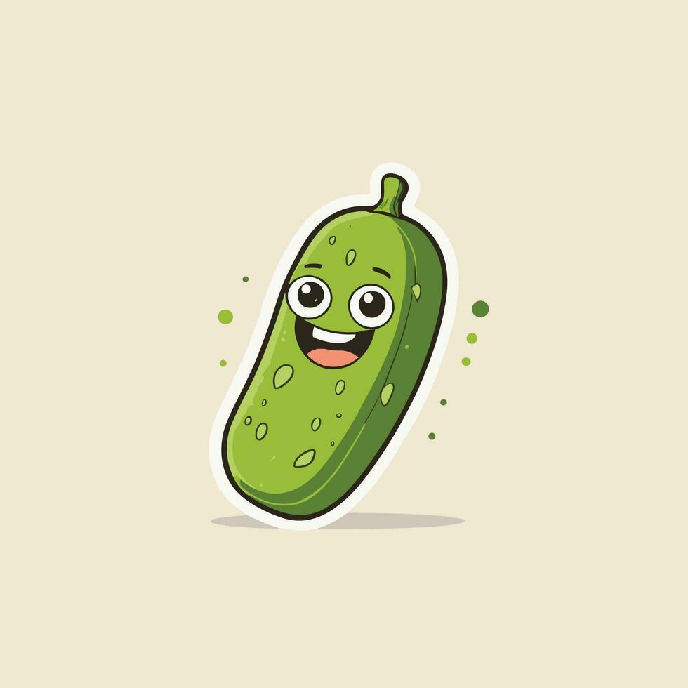 Pickle cartoon sticker illustration vector