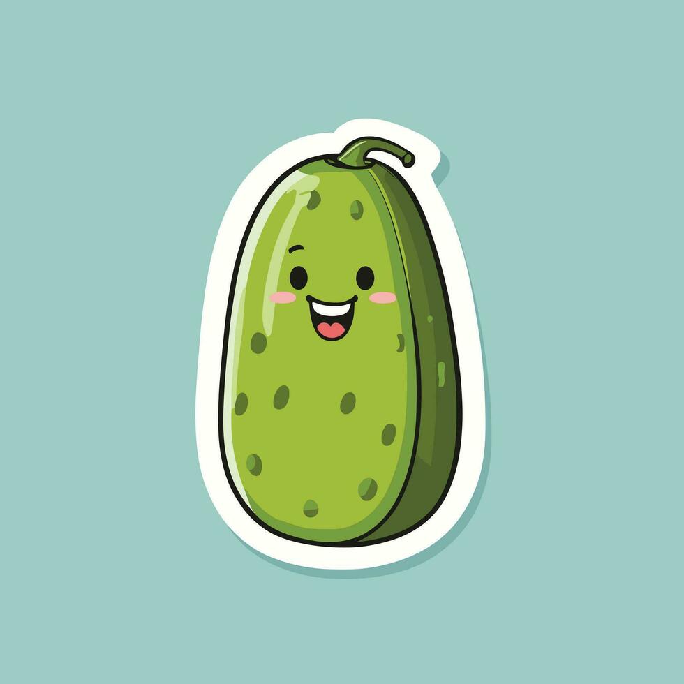 Pickle cartoon sticker illustration vector