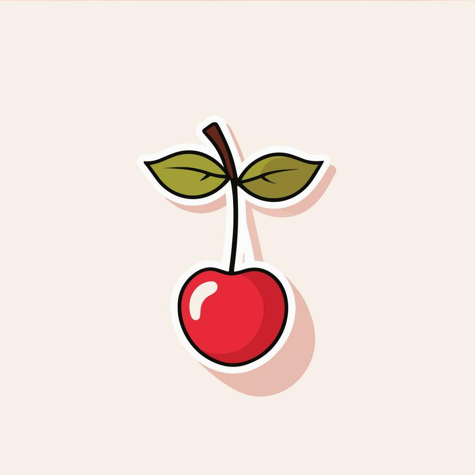 Cherry cartoon flat vector illustration