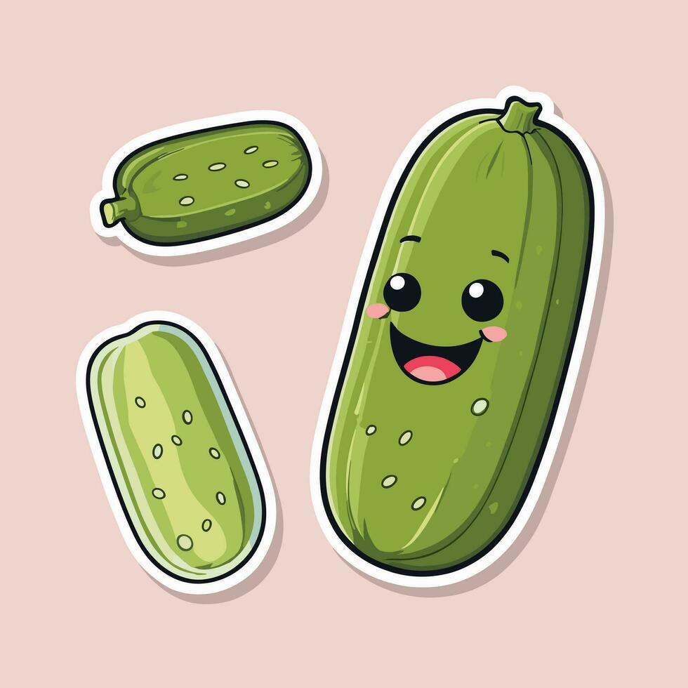 Pickle cartoon sticker illustration vector