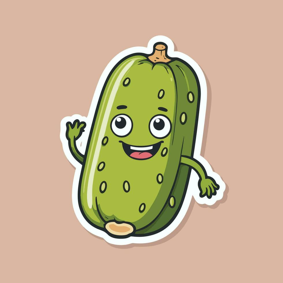 Pickle cartoon sticker illustration vector