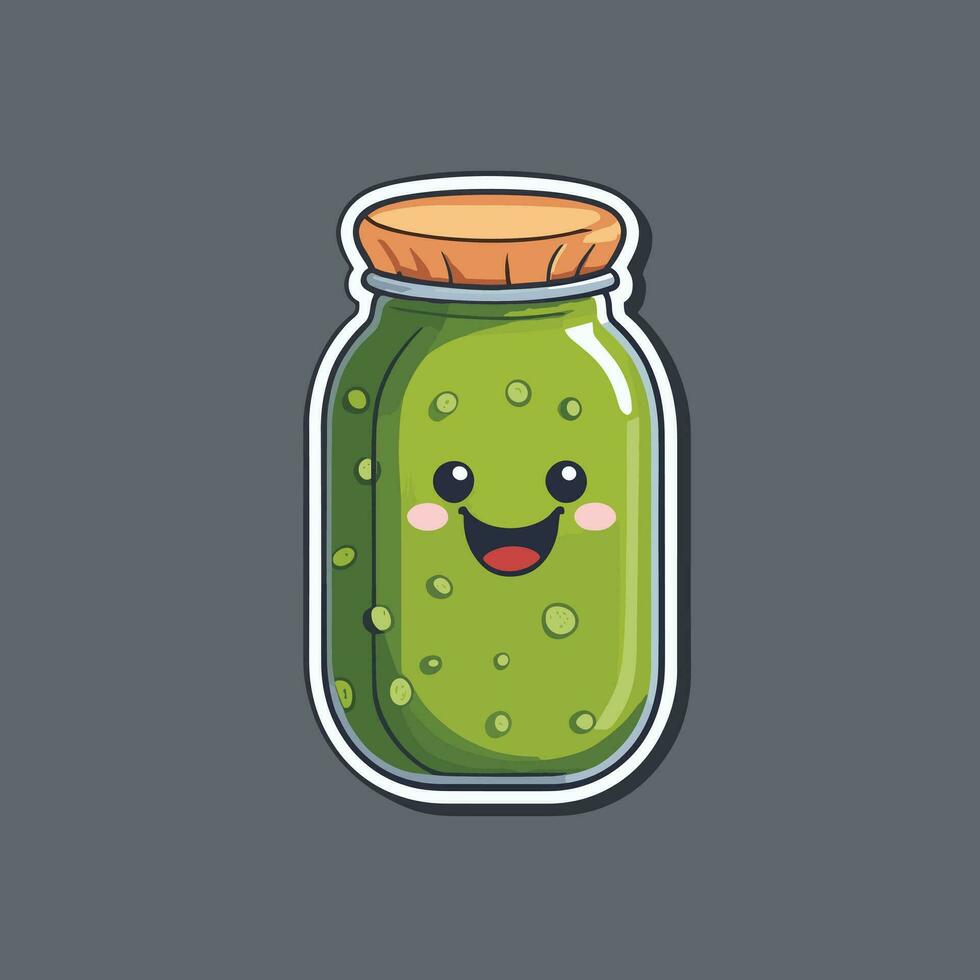 Pickle cartoon sticker illustration vector