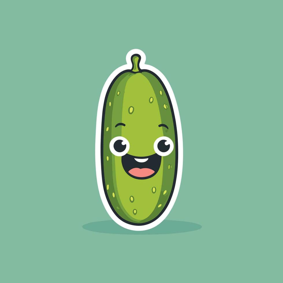 Pickle cartoon sticker illustration vector