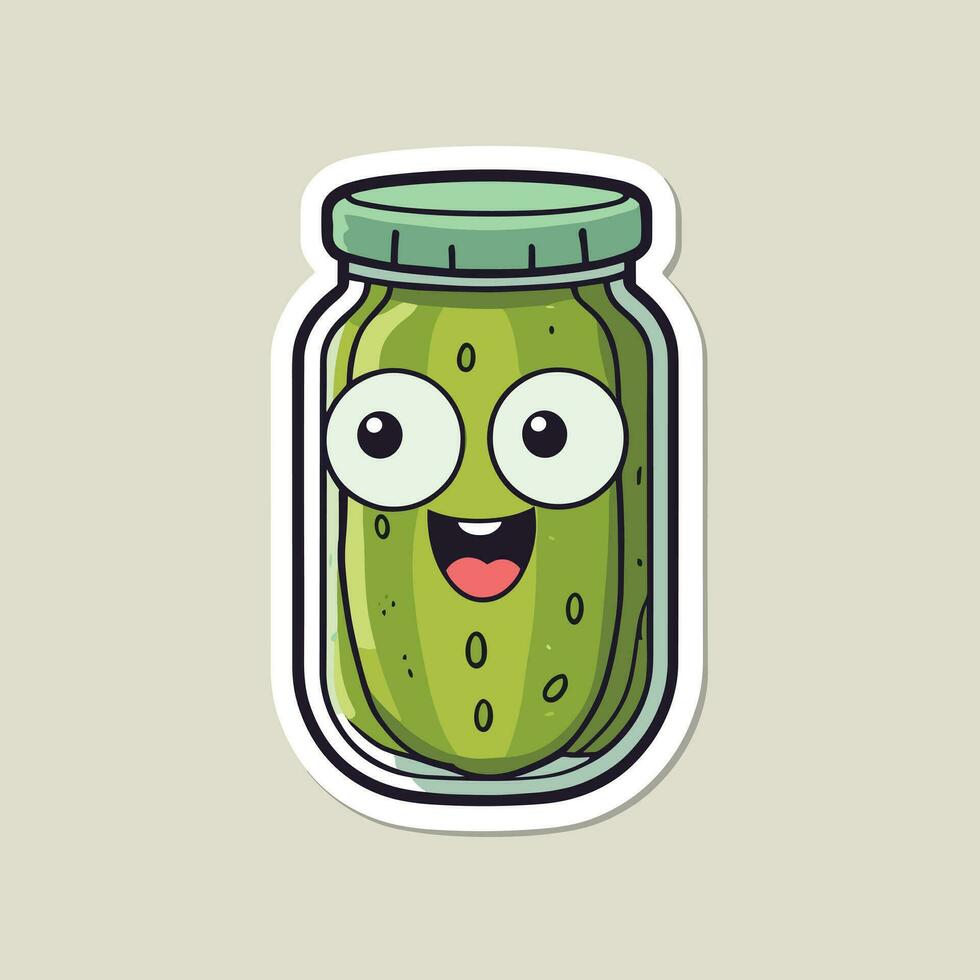 Pickle cartoon sticker illustration vector