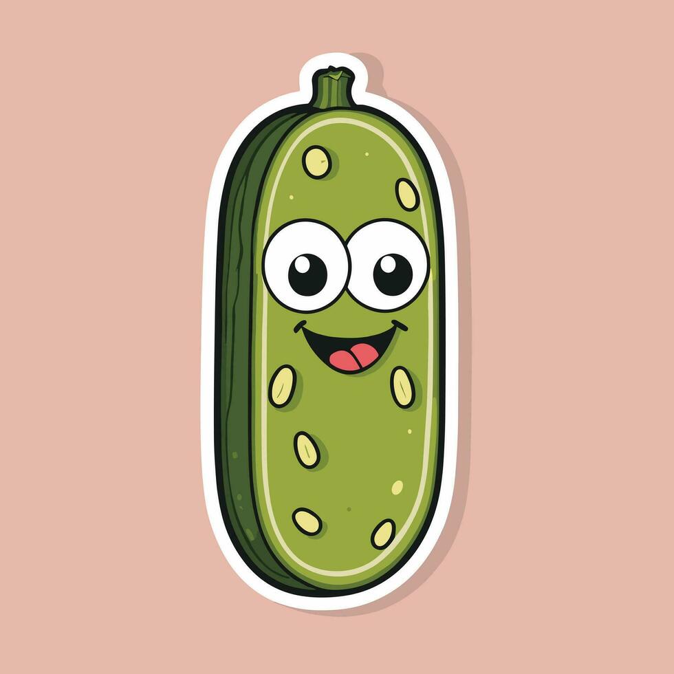 Pickle cartoon sticker illustration vector