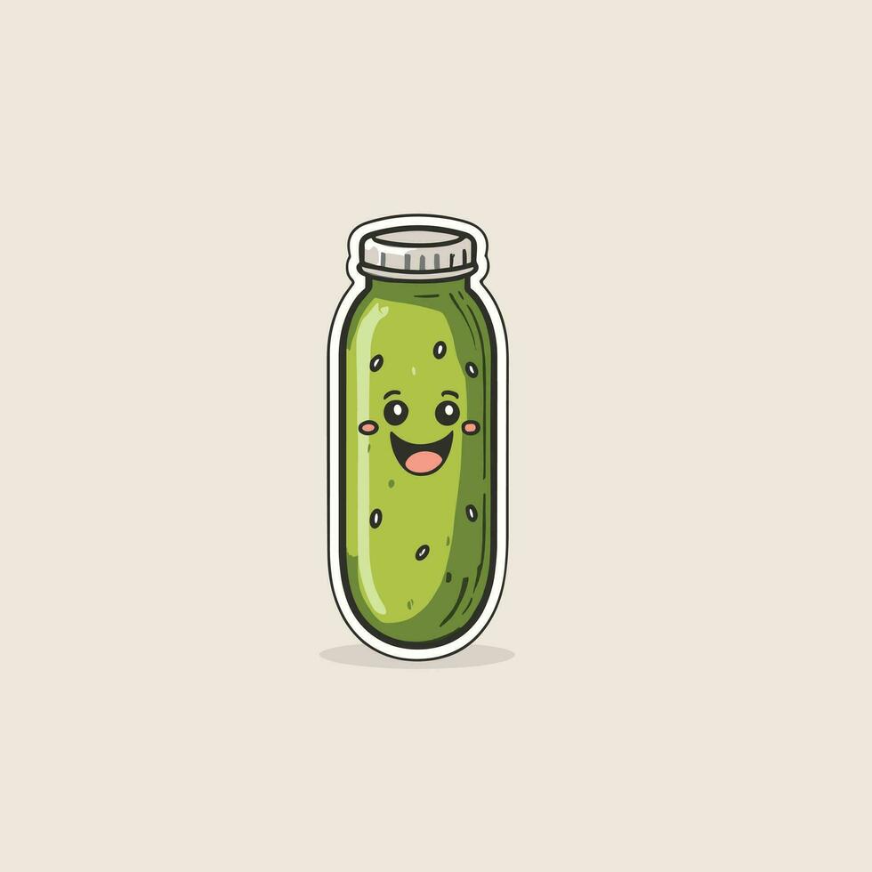 Pickle cartoon sticker illustration vector