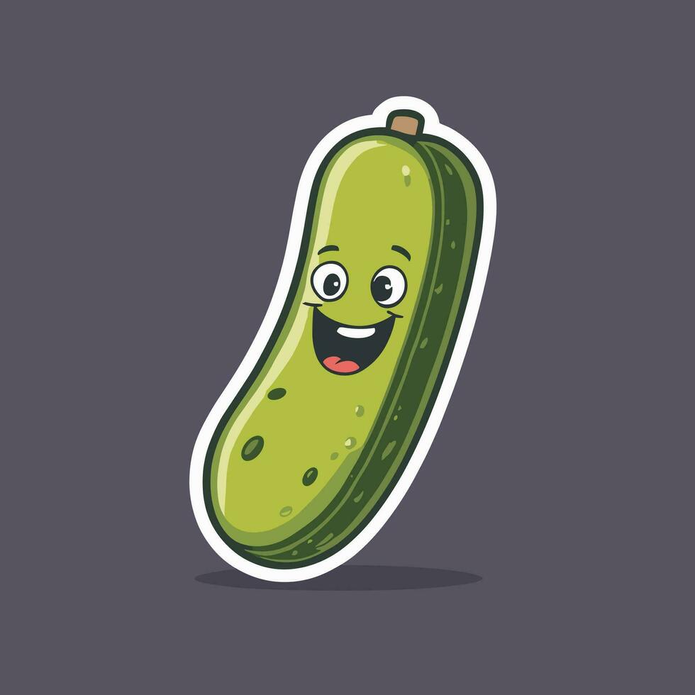 Pickle cartoon sticker illustration vector