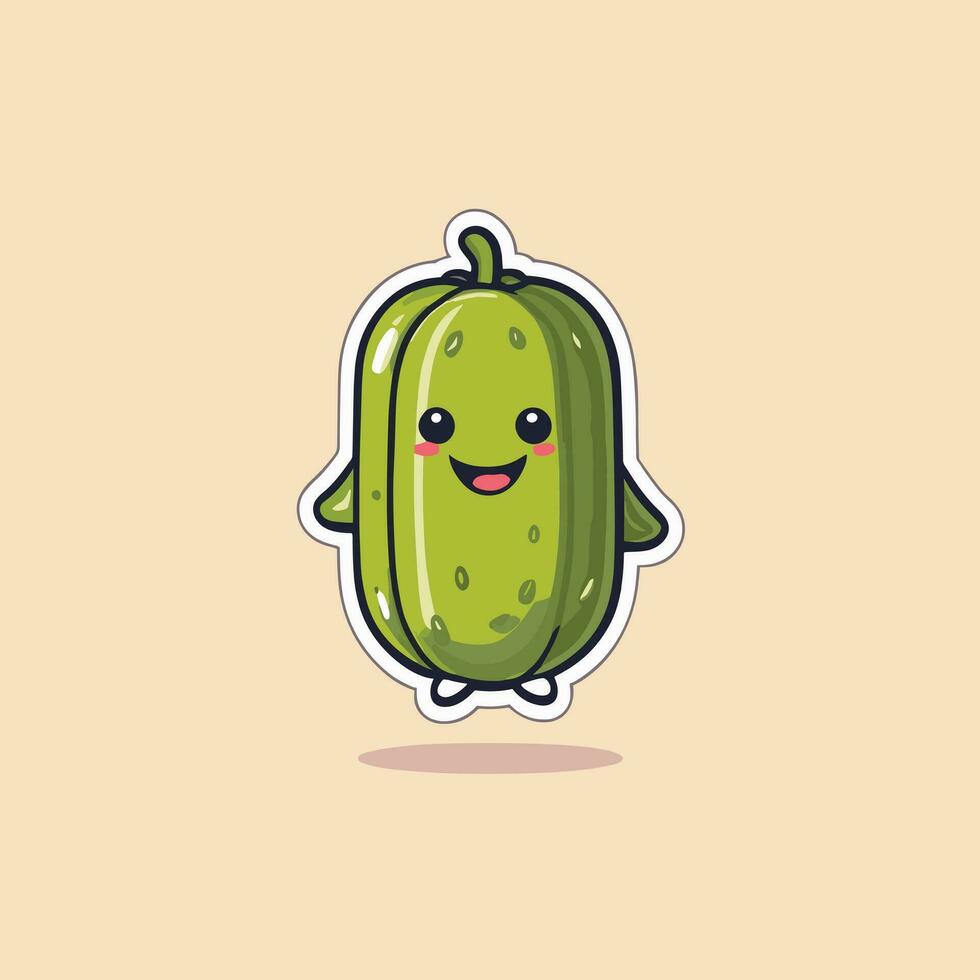 Pickle cartoon sticker illustration vector