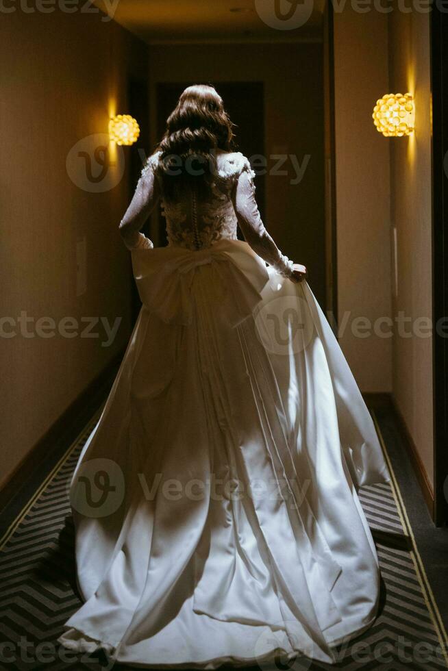 perfect wedding dress on the wedding day photo