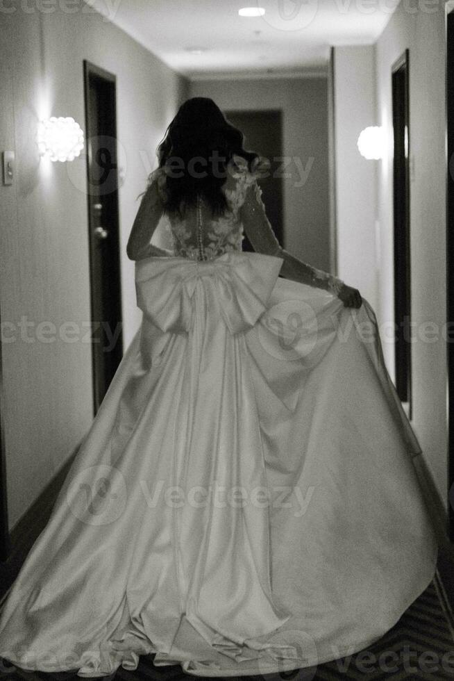 perfect wedding dress on the wedding day photo