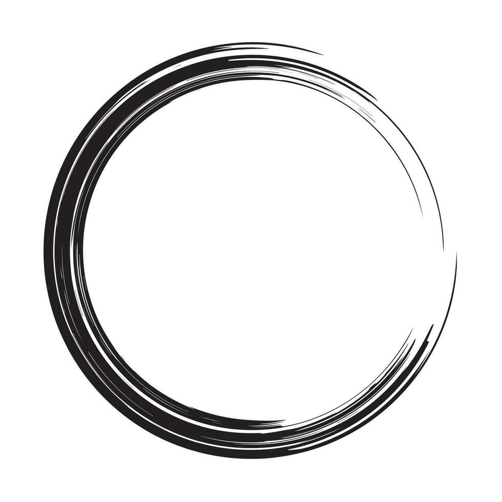 Enso zen stroke circle japanese brush symbol vector illustration.