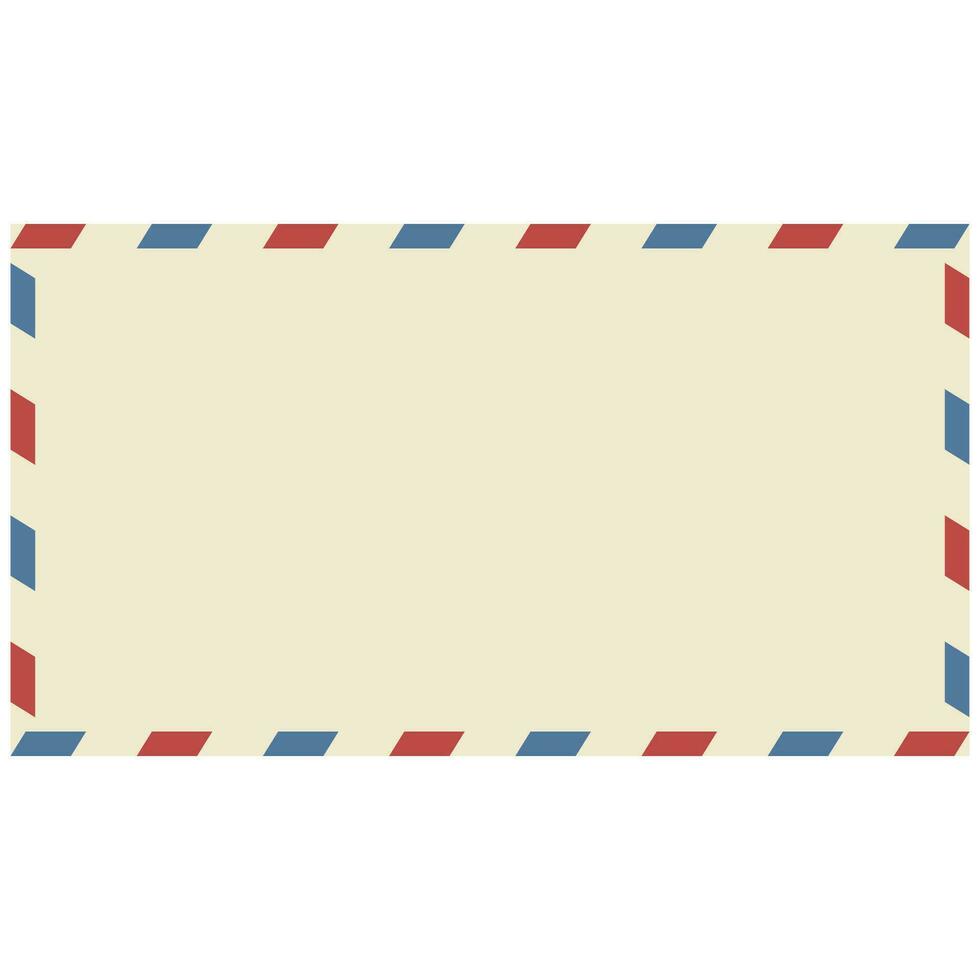 Airmail letter envelope, old yellow envelope delivered by air mail vector