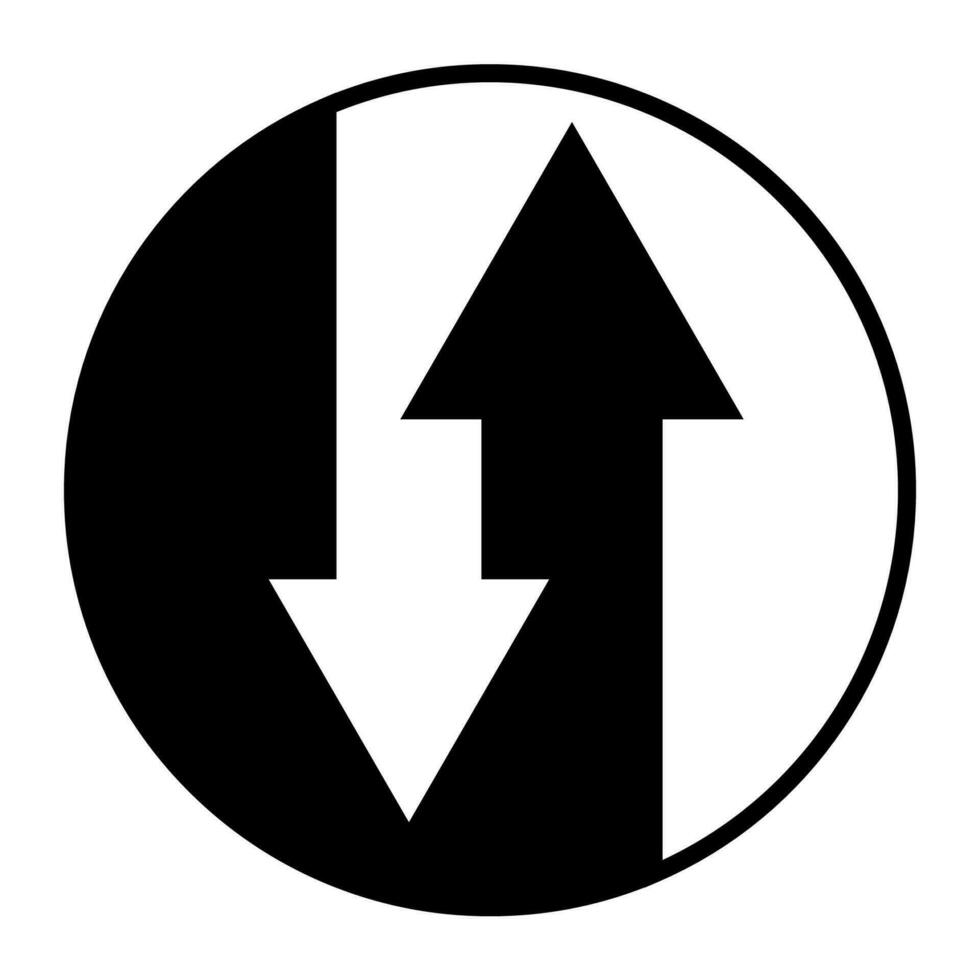 Up down arrows circle, trade turnover relationship concept, information exchange vector