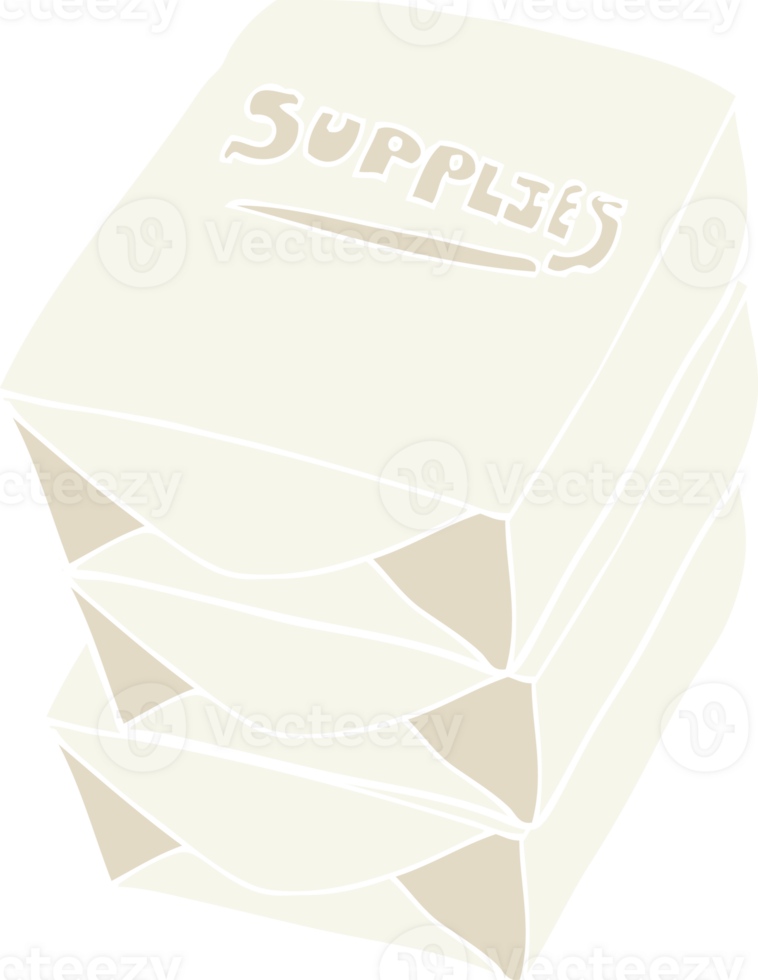 flat color illustration of a cartoon stack of office paper png