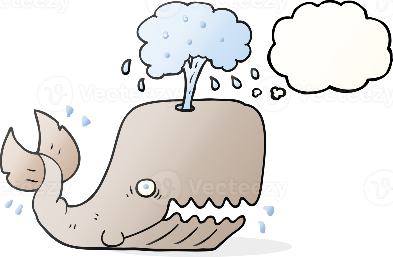 thought bubble cartoon whale spouting water png